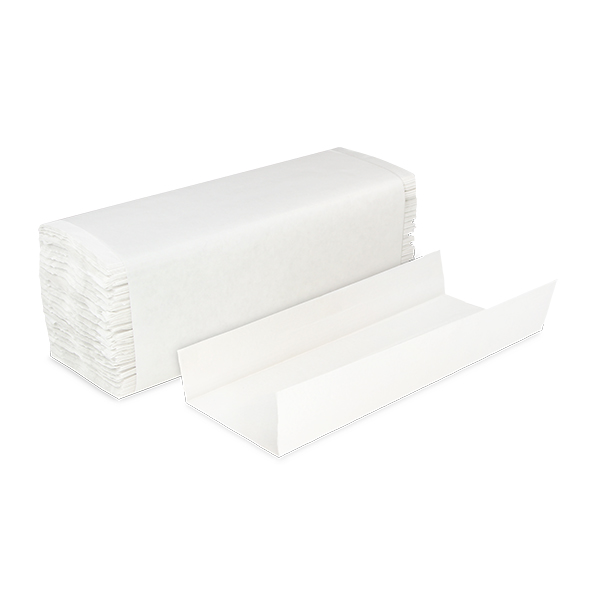Stack of Sellars white c-fold towels