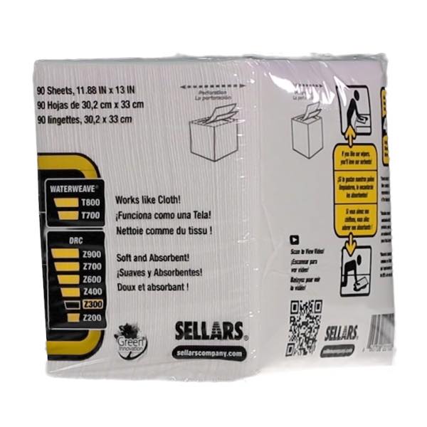 8 Boxes of 135 Sheets 16-1/2 Length x 8-1/2 Width Sellars 2020002 ToolBox Z300 DRC Interfold Wipers White 