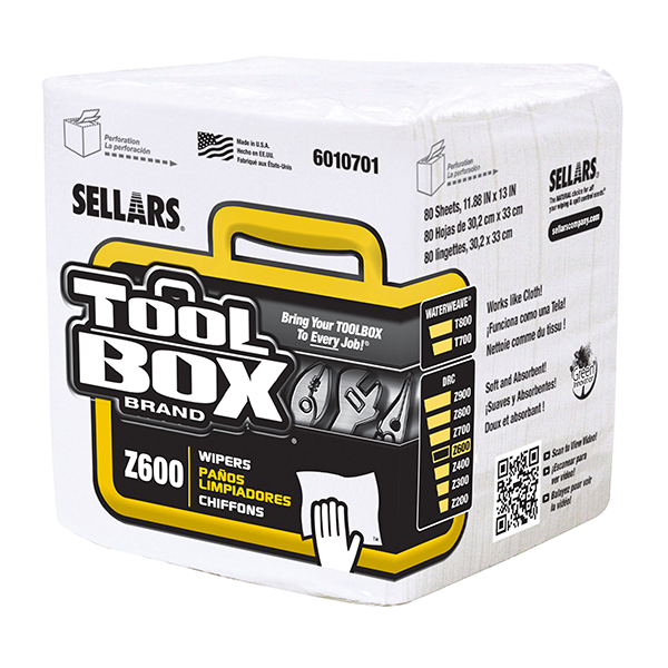 Pack of Sellars TOOLBOX Z600 White Quarterfold Wipers