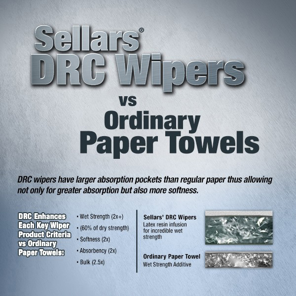 870 Sheets Sellars 70307 ToolBox Z700 DRC Jumbo Roll Wipers 12 Length x 12-1/2 Width White 