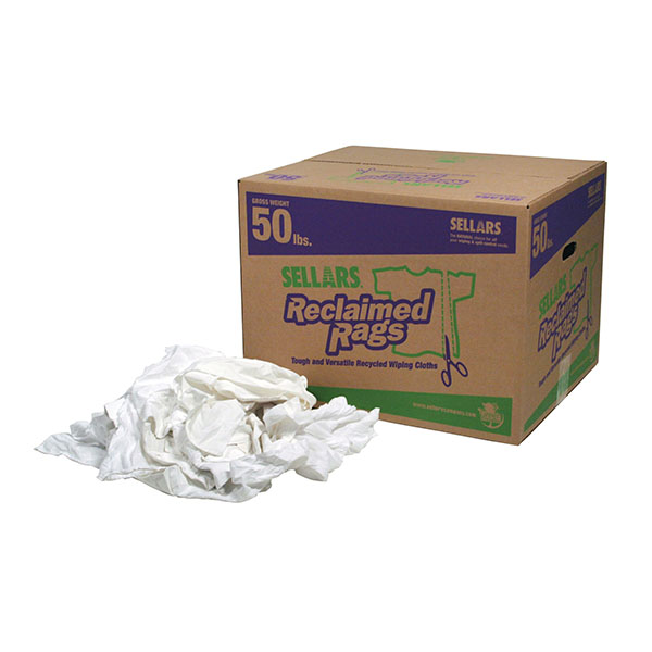 50lbs box of Sellars Reclaimed Pure White Rags